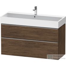   Duravit D-NEO 118,4x44,2 cm-es, 2 fiókos alsószekrény rozsdamentes acél hatású fogantyúval, mosdó és csaptelep nélkül, sötét dió DE4375070210000