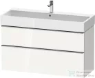 Duravit D-NEO 118,4x44,2 cm-es, 2 fiókos alsószekrény rozsdamentes acél hatású fogantyúval, mosdó és csaptelep nélkül, fényes fehér DE4375070220000