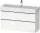 Duravit D-NEO 118,4x44,2 cm-es, 2 fiókos alsószekrény rozsdamentes acél hatású fogantyúval, mosdó és csaptelep nélkül, fényes fehér DE4375070220000