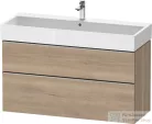 Duravit D-NEO 118,4x44,2 cm-es, 2 fiókos alsószekrény rozsdamentes acél hatású fogantyúval, mosdó és csaptelep nélkül, márványos tölgy DE4375070550000