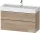 Duravit D-NEO 118,4x44,2 cm-es, 2 fiókos alsószekrény rozsdamentes acél hatású fogantyúval, mosdó és csaptelep nélkül, márványos tölgy DE4375070550000