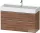 Duravit D-NEO 118,4x44,2 cm-es, 2 fiókos alsószekrény rozsdamentes acél hatású fogantyúval, mosdó és csaptelep nélkül, matt dió DE4375070790000
