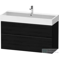   Duravit D-NEO 118,4x44,2 cm-es, 2 fiókos alsószekrény fekete színű fogantyúval, mosdó és csaptelep nélkül, matt fekete tölgy DE43750BD160000