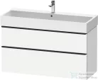 Duravit D-NEO 118,4x44,2 cm-es, 2 fiókos alsószekrény fekete színű fogantyúval, mosdó és csaptelep nélkül, matt fehér DE43750BD180000