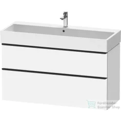   Duravit D-NEO 118,4x44,2 cm-es, 2 fiókos alsószekrény fekete színű fogantyúval, mosdó és csaptelep nélkül, matt fehér DE43750BD180000