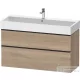 Duravit D-NEO 118,4x44,2 cm-es, 2 fiókos alsószekrény fekete színű fogantyúval, mosdó és csaptelep nélkül, márványos tölgy DE43750BD550000