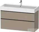 Duravit D-NEO 118,4x44,2 cm-es, 2 fiókos alsószekrény fekete színű fogantyúval, mosdó és csaptelep nélkül, matt len DE43750BD750000