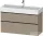 Duravit D-NEO 118,4x44,2 cm-es, 2 fiókos alsószekrény fekete színű fogantyúval, mosdó és csaptelep nélkül, matt len DE43750BD750000