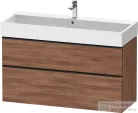 Duravit D-NEO 118,4x44,2 cm-es, 2 fiókos alsószekrény fekete színű fogantyúval, mosdó és csaptelep nélkül, matt dió DE43750BD790000
