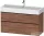 Duravit D-NEO 118,4x44,2 cm-es, 2 fiókos alsószekrény fekete színű fogantyúval, mosdó és csaptelep nélkül, matt dió DE43750BD790000