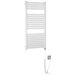   AQUALINE TONDI-E elektromos fürdőszobai radiátor, 450x970 mm, 300W, fehér (DE450T)
