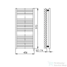 AQUALINE TONDI-E elektromos fürdőszobai radiátor, 450x970 mm, 300W, fehér (DE450T)