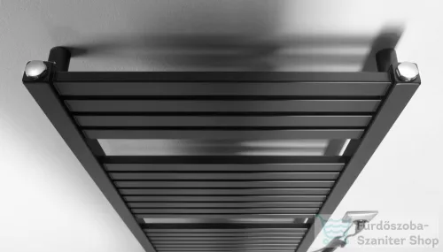 AQUALINE TONDI-E elektromos fürdőszobai radiátor, 450x970 mm, 300W, matt fekete (DE456T)