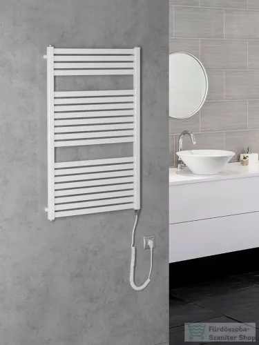 AQUALINE TONDI-E elektromos fürdőszobai radiátor, 600x970 mm, 400W, fehér (DE460T)