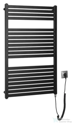 AQUALINE TONDI-E elektromos fürdőszobai radiátor, 600x970 mm, 400W, matt fekete (DE466T)