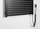 AQUALINE TONDI-E elektromos fürdőszobai radiátor, 600x970 mm, 400W, matt fekete (DE466T)