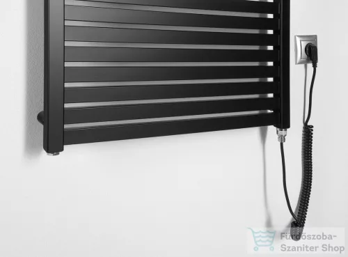 AQUALINE TONDI-E elektromos fürdőszobai radiátor, 600x970 mm, 400W, matt fekete (DE466T)
