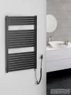 AQUALINE TONDI-E elektromos fürdőszobai radiátor, 600x970 mm, 400W, matt fekete (DE466T)