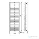 AQUALINE TONDI-E elektromos fürdőszobai radiátor, 600x1330 mm, 600W, fehér (DE480T)
