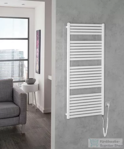 AQUALINE TONDI-E elektromos fürdőszobai radiátor, 600x1330 mm, 600W, fehér (DE480T)