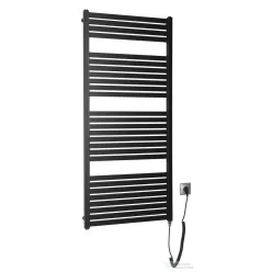   AQUALINE TONDI-E elektromos fürdőszobai radiátor, 600x1330 mm, 600W, matt fekete (DE486T)