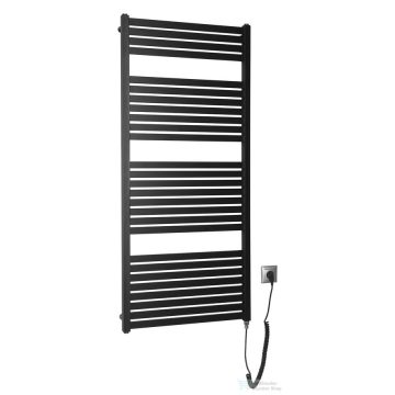   AQUALINE TONDI-E elektromos fürdőszobai radiátor, 600x1330 mm, 600W, matt fekete (DE486T)