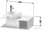 Duravit D-NEO 800x480 mm-es mosdó alá építhető alsószekrény, Black Oak DE491801616