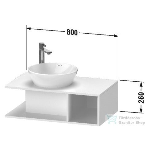 Duravit D-NEO 800x480 mm-es mosdó alá építhető alsószekrény, Black Oak DE491801616