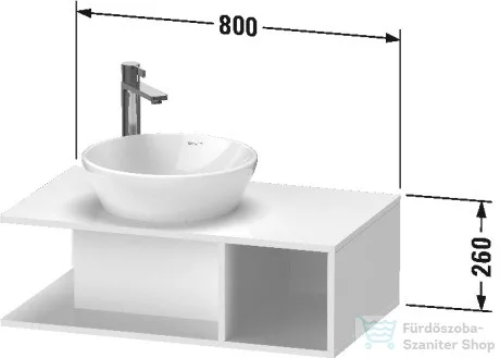 Duravit D-NEO 800x480 mm-es mosdó alá építhető alsószekrény, Black Oak DE491801616