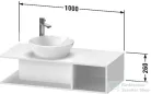 Duravit D-NEO 1000x480 mm-es mosdó alá építhető alsószekrény,Taupe Matt Decor DE491909191