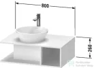 Duravit D-NEO 800x550 mm-es mosdó alá építhető alsószekrény,White High Gloss Decor DE492802222