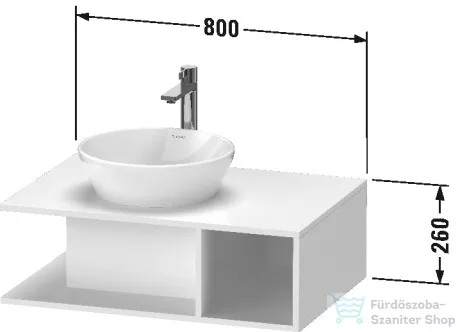 Duravit D-NEO 800x550 mm-es mosdó alá építhető alsószekrény,White High Gloss Decor DE492802222