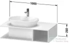 Duravit D-NEO 100x55 cm-es függesztett szekrény,Black Oak DE492901616