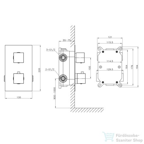 Sapho REITANO ANTEA falba süllyesztett 2-irányú váltó, nikkel (DEVIN108)