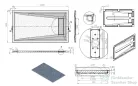 Radaway Doris F 140x80 műmárvány zuhanytálca, fehér DF1480-53