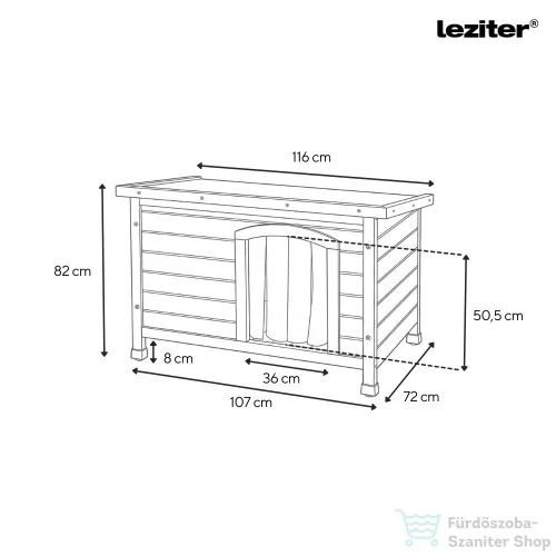Leziter Smiley Basic kutyaház "XL" 116x72x82 cm DFD3019-XL