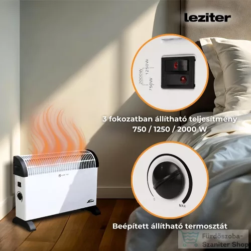 Leziter Kolumbo elektromos fűtőtest 750W / 1250W / 2000W DL01S