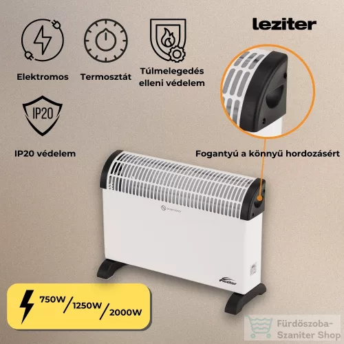 Leziter Kolumbo elektromos fűtőtest 750W / 1250W / 2000W DL01S