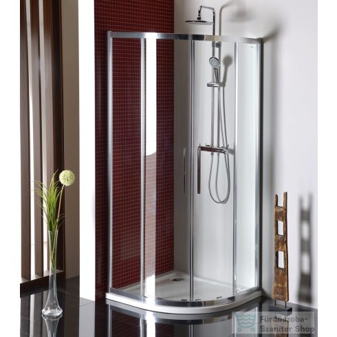 Sapho Polysan LUCIS LINE íves zuhanykabin, eltolható ajtó, 1000x1000mm, R550, transzparent DL3015