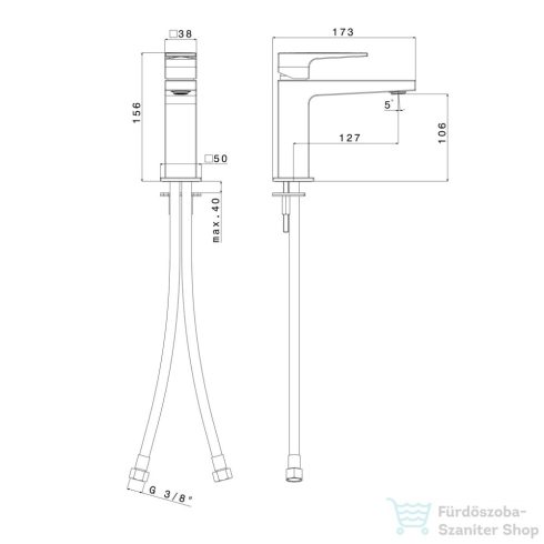 Sapho DIMY mosdó csaptelep, leeresztő nélkül, króm (DM002)