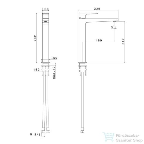 Sapho DIMY magasított mosdócsaptelep króm (DM006)