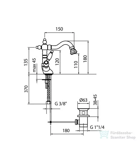 Webert Dorian bidet csaptelep króm színben DO710401.015