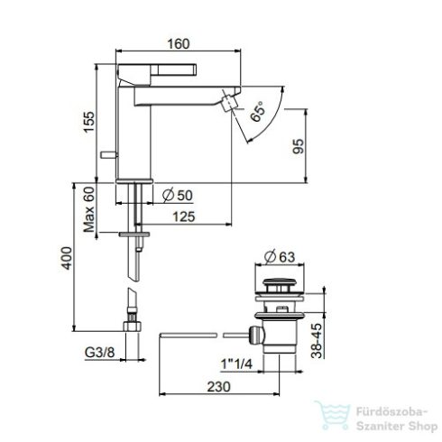 Webert Do Re Mi bidet csaptelep króm színben DR840101.015