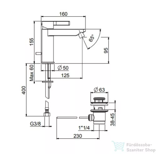 Webert Do Re Mi bidet csaptelep króm színben DR840101.015