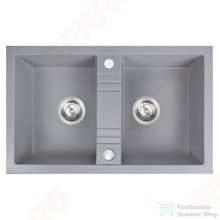   Ferro MEZZO II 2-medencés gr. mosogató 48/78, szürke DRGM2/48/78GA