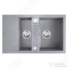   Ferro MEZZO II 1.5 medencés csepptálcás gr. mosogató 48/79, szürke DRGM3/48/79GA