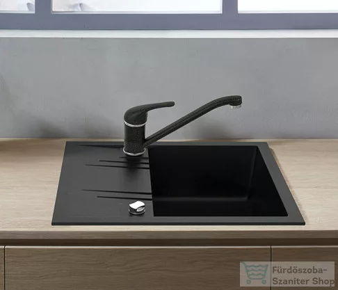 Ferro MEZZO II 1-medencés csepptálcás gr. mosogató 48/58, grafit shine DRGM48/58HA