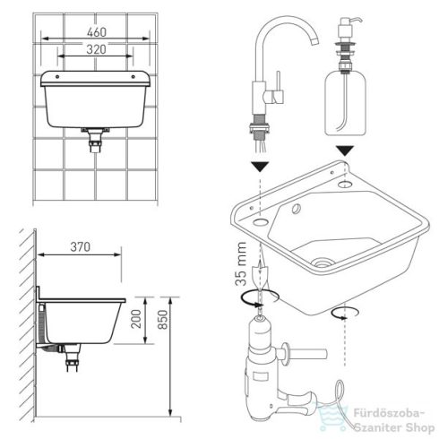 Ferro Falikút - fehér DRK37/46W