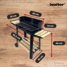 Leziter Téglalap alakú görgős faszenes grill DS-34