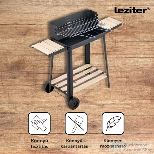 Leziter Téglalap alakú görgős faszenes grill DS-34